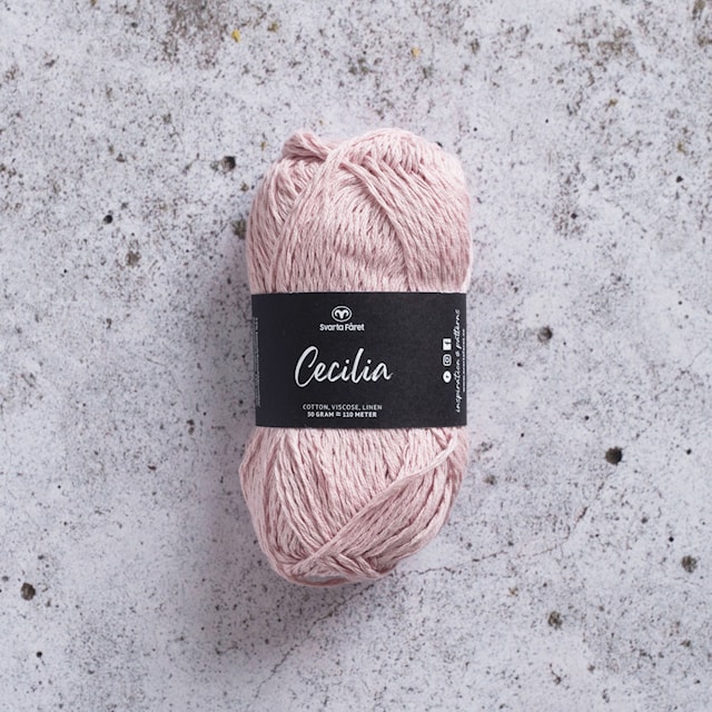 Cecilia Garn Lin- og bomullsmix 50 g Pudderrosa Svarta Fåret