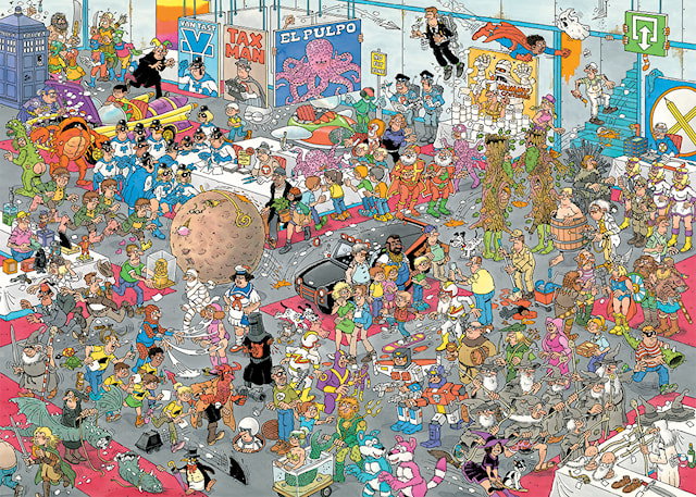 Produktbild 3 för Jan van Haasteren Give us some space & All dressed up Pussel 2x1000 bitar