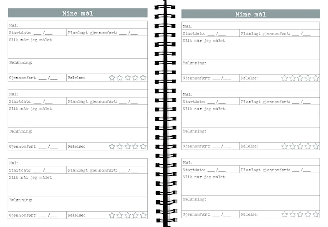 Produktbilde 3 for Treningsdagbok A5 Odaterad spiralisert grå Greig