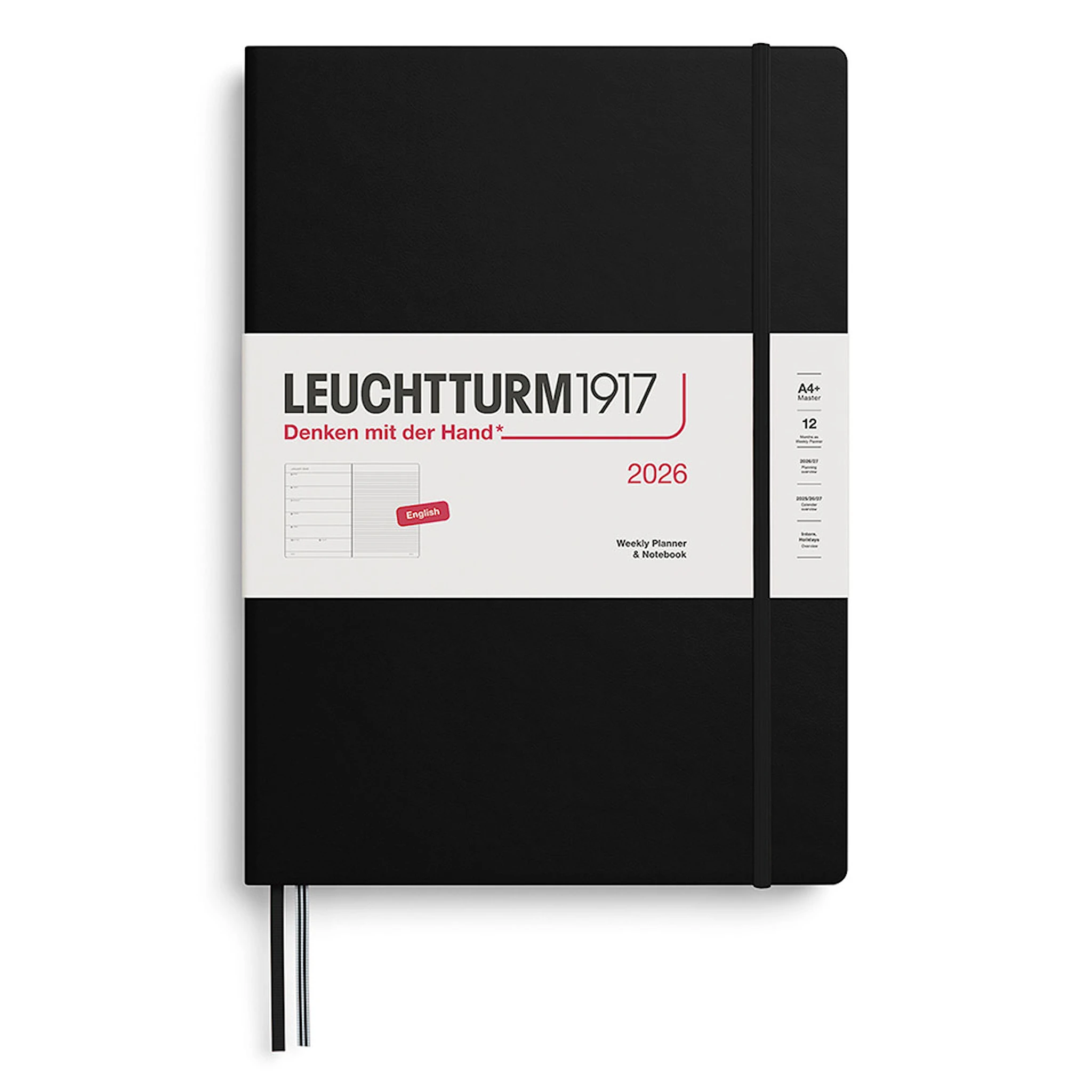 Produktbilde for Weekly Planner & Notebook 2026 A4+ Black Leuchtturm1917