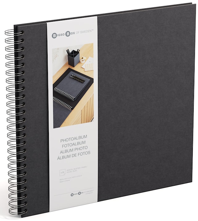 Produktbilde 1 for Fotoalbum Black med svarte ark 35x31,5cm Bigso Box of Sweden