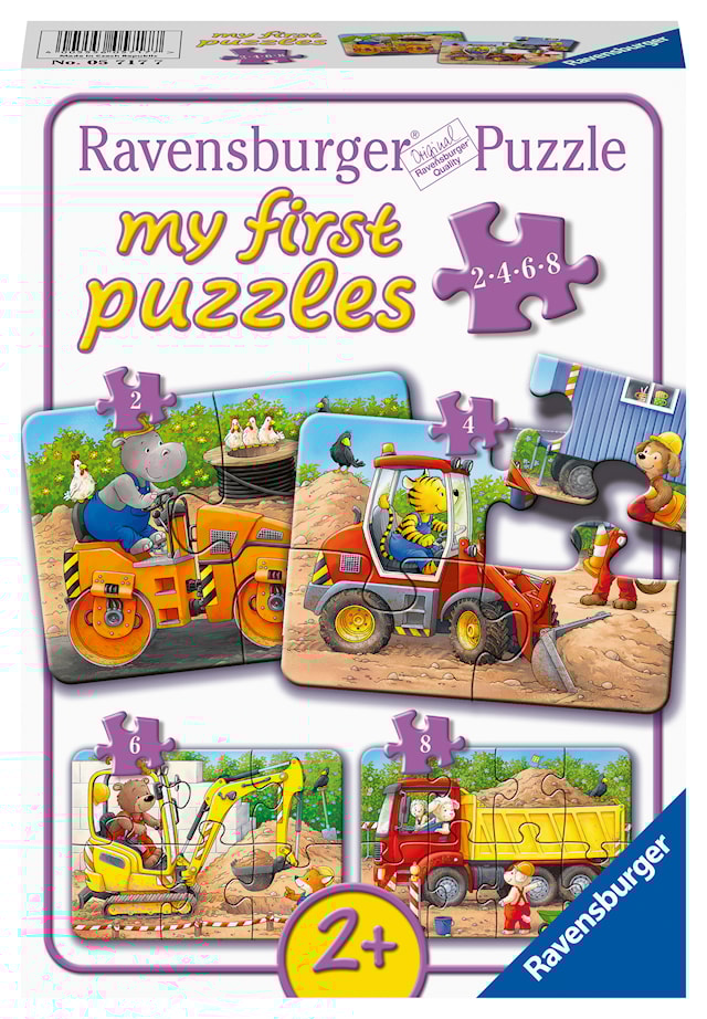 Produktbilde 1 for Byggeplass Dyr Puslespill 2/4/6/8 brikker, Ravensburger