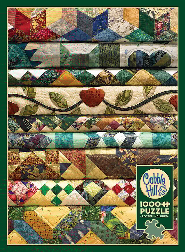 Produktbild 1 för Pussel Grandma's Quilts Random Cut - 1000 bitar, Cobble Hill