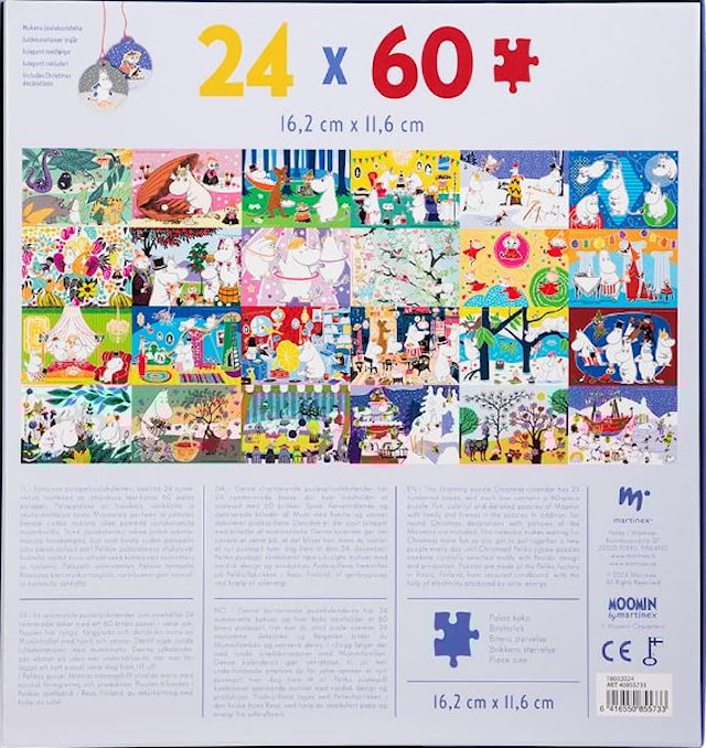 Produktbild 4 för Adventskalender Pusselkalender 24x60 Bitar Mumin