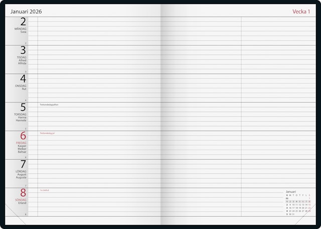Produktbild 2 för Kalender 2026 Kontorsagenda Grön Almanacksförlaget