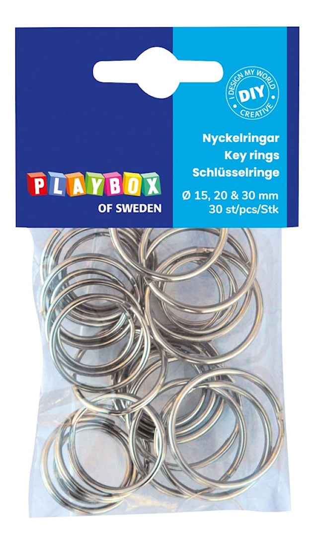 Nyckelringar olika storlekar 30-pack Playbox
