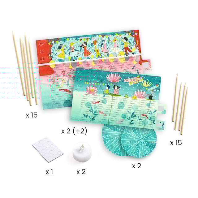 Produktbilde 4 for DIY-sett to papir- og bambuslykter Djeco