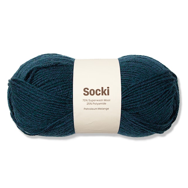 Socki Garn Enfärgade Ullmix 100 g Petroleum Melange A030 Adlibris