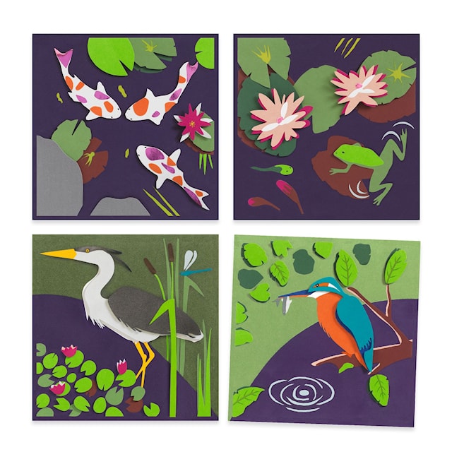 Tuotekuva 1 - Djeco-askartelut, vesiaiheiset taustat ja tarrat