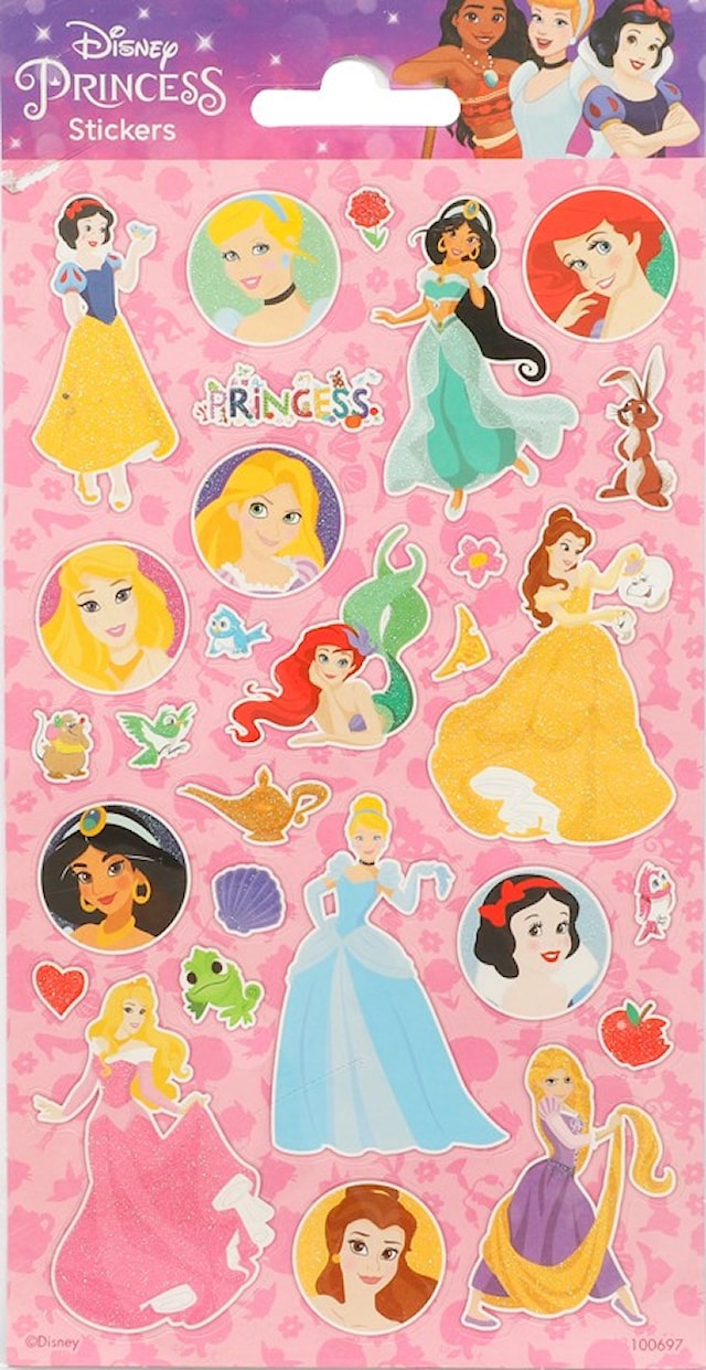 Klistermerker Disney Prinsesser Glitter 1 ark