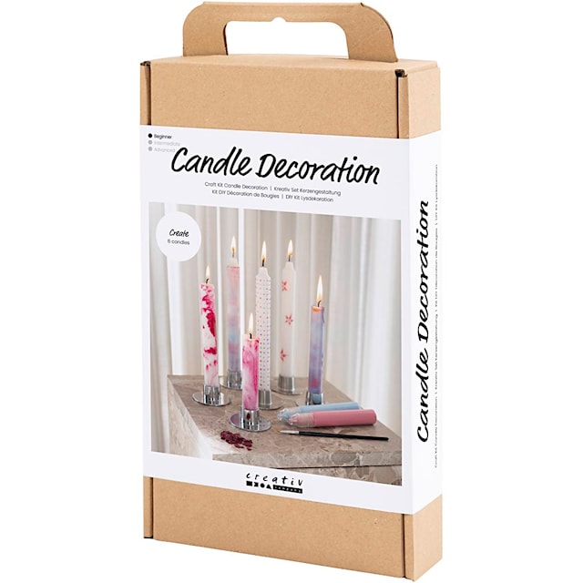 Produktbilde 3 for DIY Kit Lysdekorasjon, Dekorerte antikklys, hvit, 1 pk.