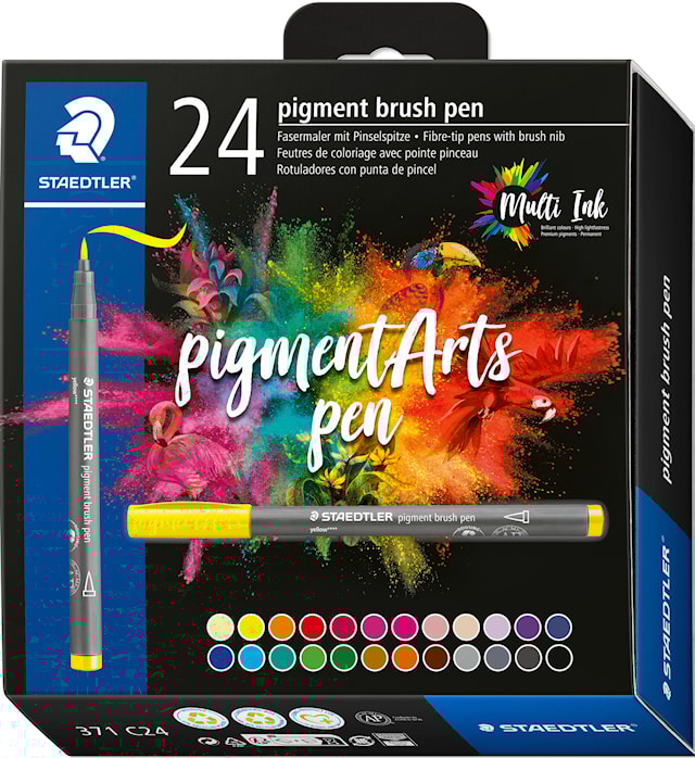 Produktbild 2 för Brush Pen Pigment 24-pack Staedtler