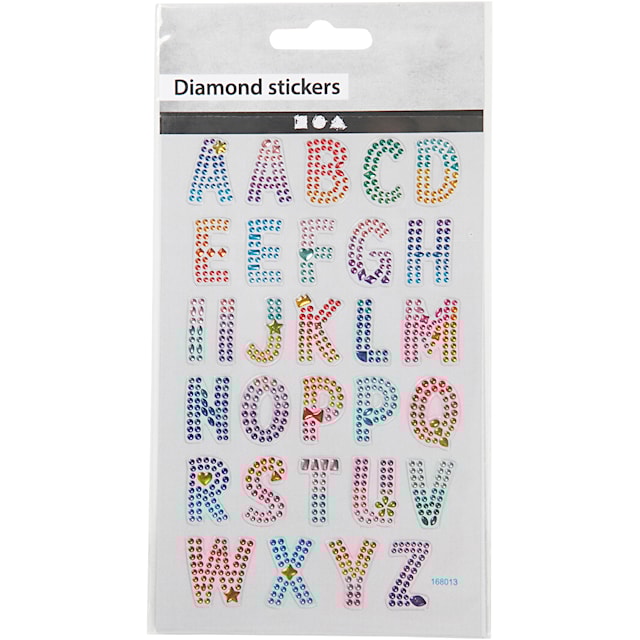 Produktbilde 2 for Diamond stickers, alfabet, ark 10x16 cm, 1 ark