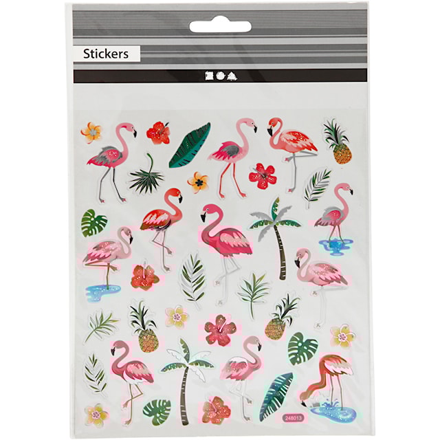 Produktbild 2 för Stickers Flamingo 15x16,5 cm 1 ark