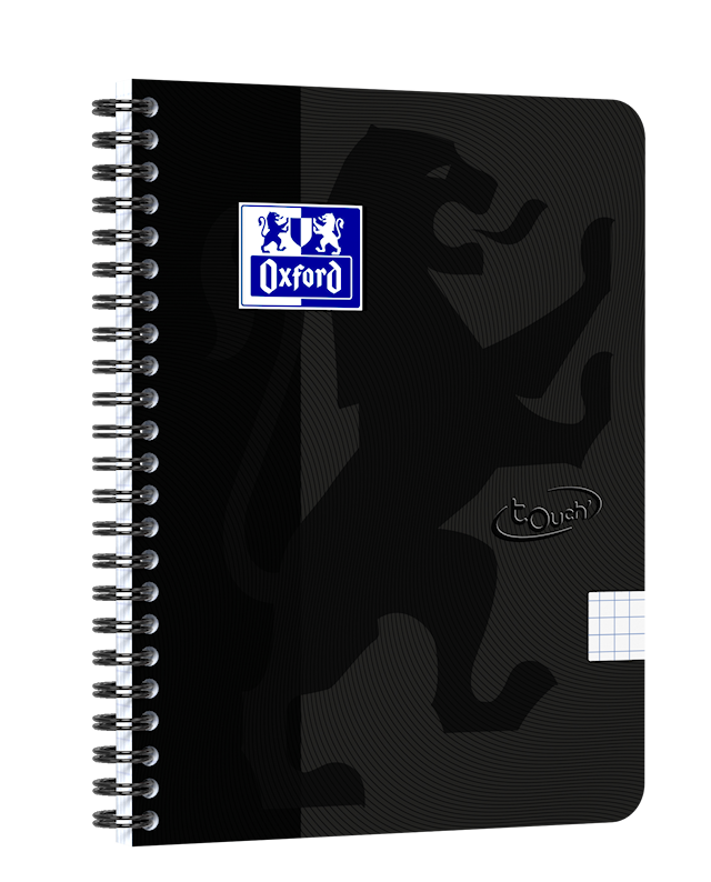 Oxford Muistikirja Soft Touch A5+, ruudullinen, musta