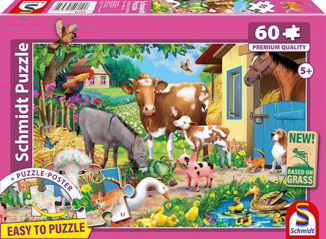 Tuotekuva 1 - Maatilan Eläimet Palapeli 60 Palaa Schmidt