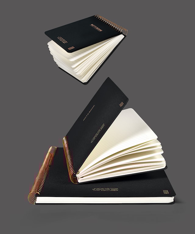 Produktbild 4 för Anteckningsbok A4 Premium Black KOZO