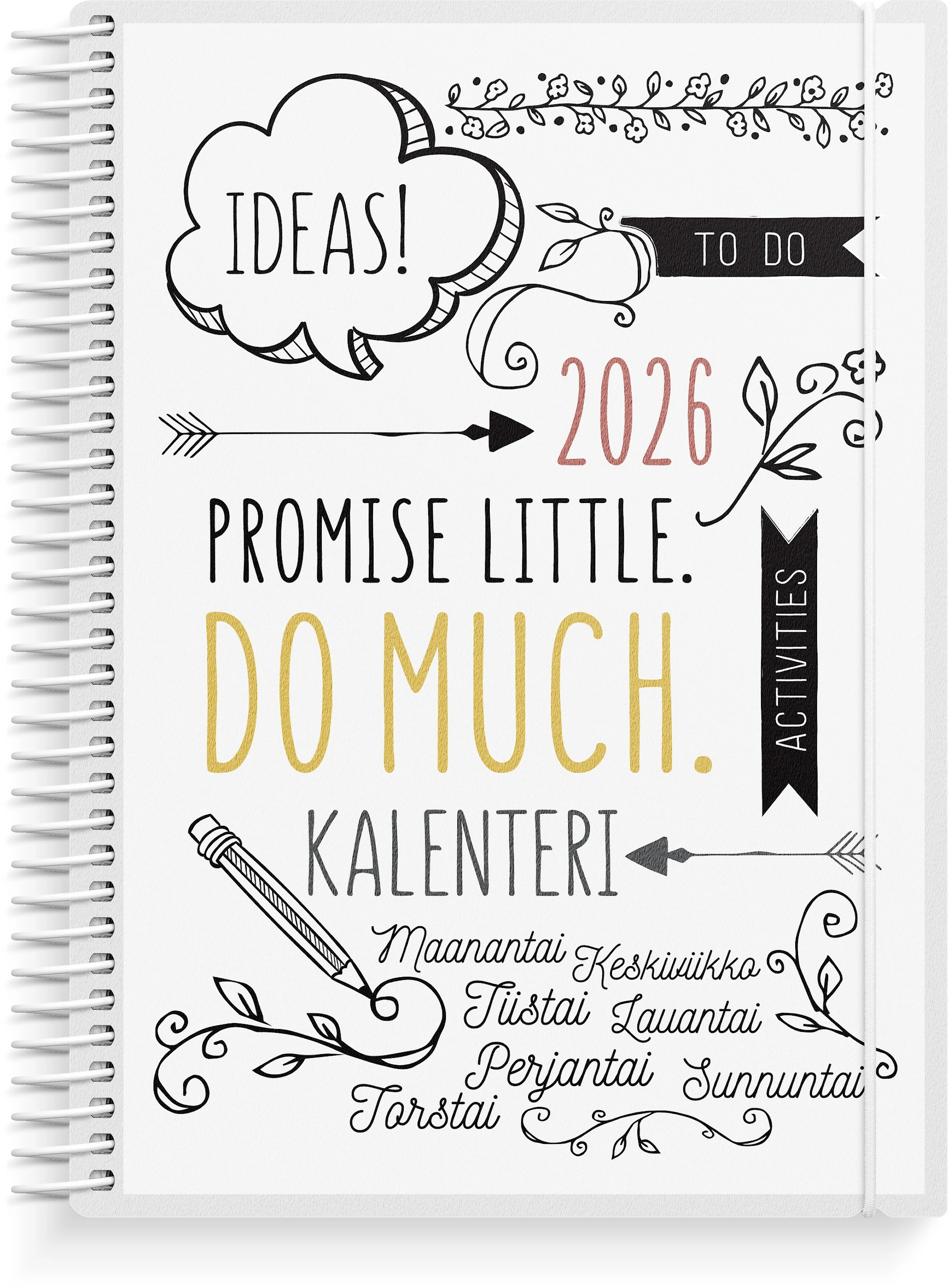 Tuotekuva ille Kalenteri 2026 Scribble A5 Burde