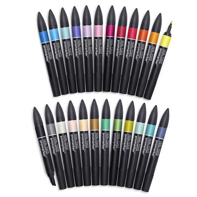 Produktbilde 1 for Markør penn ProMarker "Arts&Illustration" Sett 24 i en praktisk pose Winsor & Newton