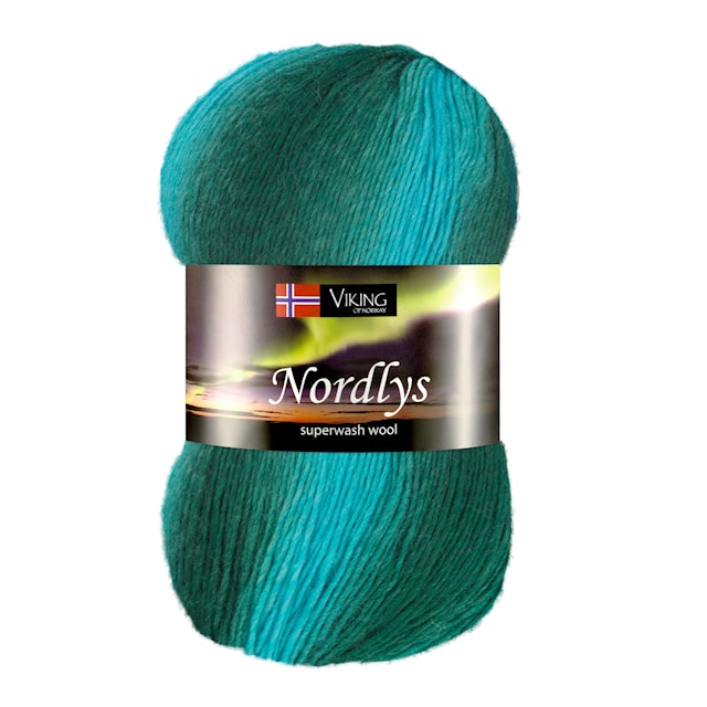 Produktbild 1 för Nordlys Garn Ullmix 100 g Multi turkis 937 Viking Garn