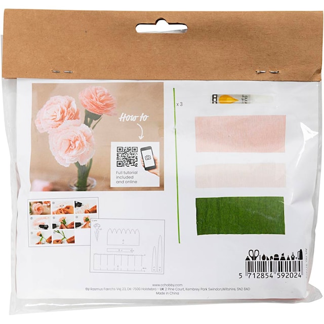Produktbild 4 för Mini DIY Kit Kräppapper, Nejlikor