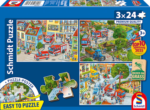 Produktbilde 1 for Brannvesen Barnepuslespill 3x24 Brikker Schmidt