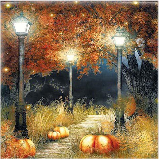 Produktbilde 1 for Matservietter Høstgresskar 20-pack Gullers