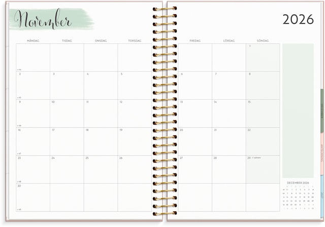 Produktbild 3 för Kalender 2026 C5 Life Organizer Rosa Burde