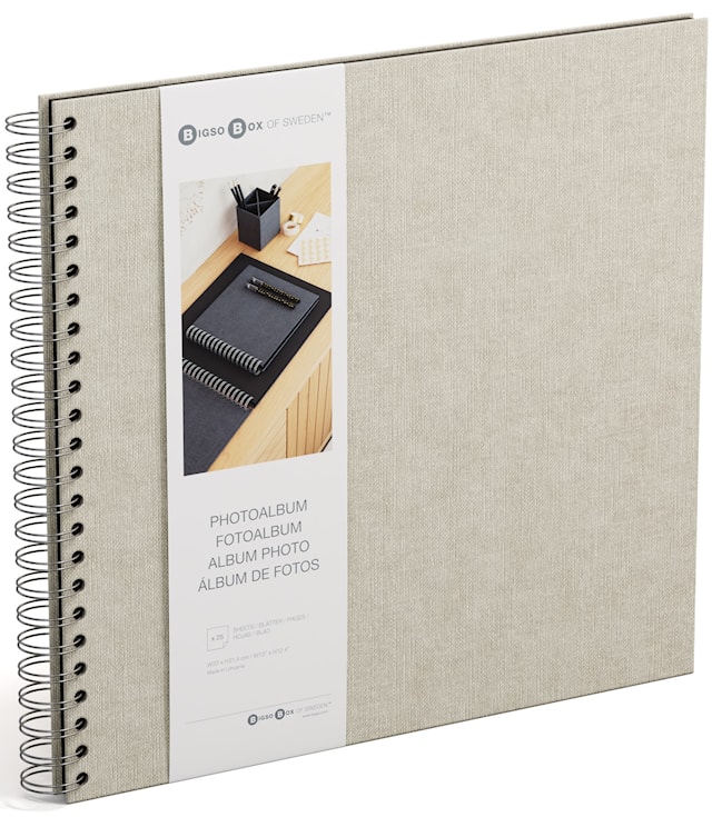 Produktbilde 1 for Fotoalbum Linen med svarte ark 35x31,5cm Bigso Box of Sweden