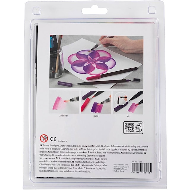 Produktbild 3 för Akvarelltusch Dubbelspets Standardfärger 12-pack Creativ Company