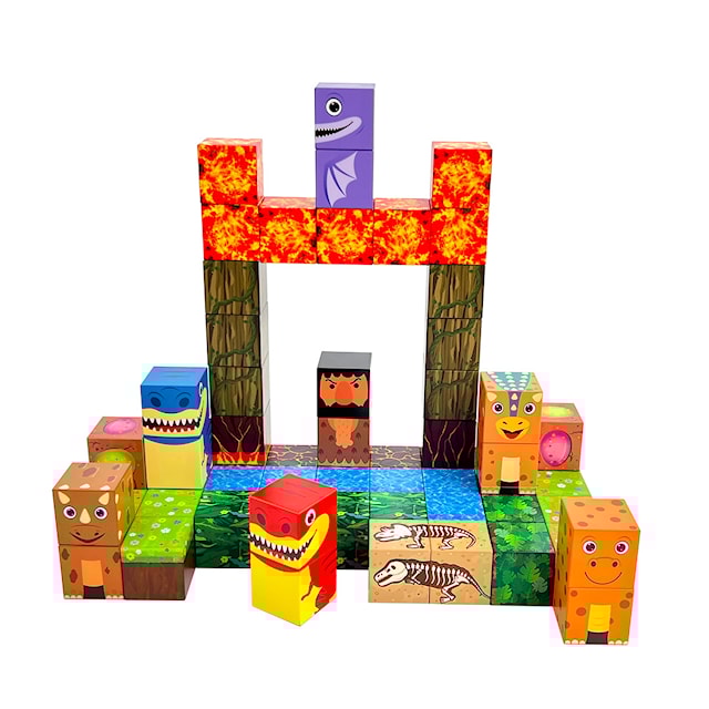 Produktbild 2 för Magnetiska Byggklossar Dino 86 Bitar