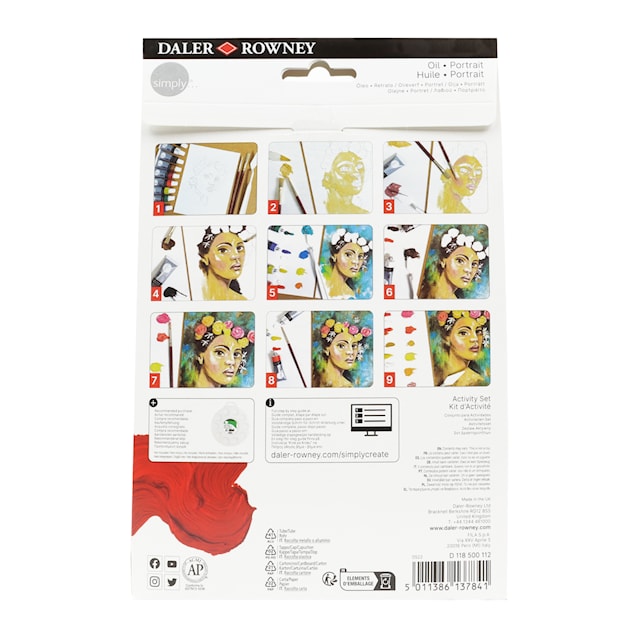 Produktbild 3 för Aktivitetsset 'Portrait' Oljefärg, Daler-Rowney Simply