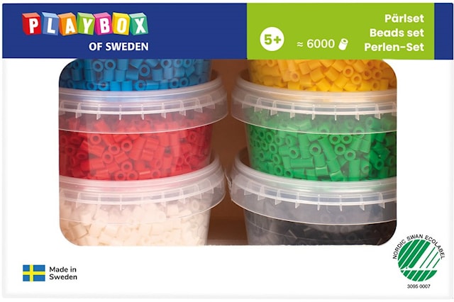 Produktbild 1 för Strykpärlor Basfärger till pärlplattor 6000-pack Playbox