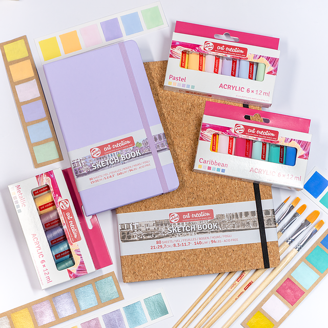 Produktbild 2 för Akrylfärger Standard 12 ml 6-pack Talens Art Creation