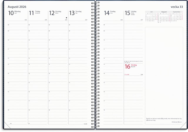 Produktbild 2 för Kalender 2026 A5 Business Twist Blå Burde