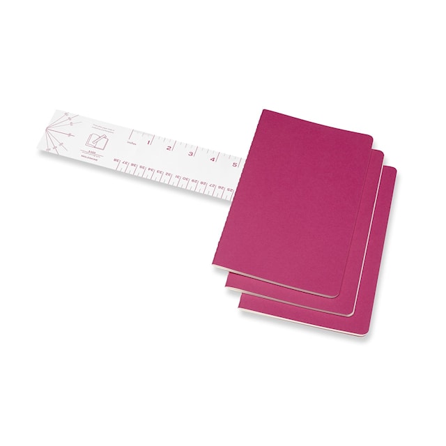 Produktbild 3 för Anteckningsbok Cahiers Collection Linjerad Large Rosa 3-Pack Moleskine