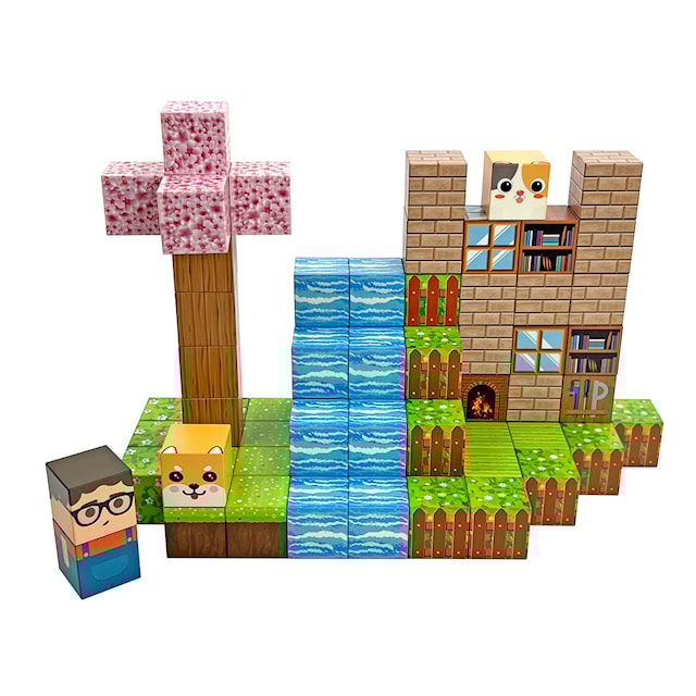 Tuotekuva 1 - Magneettiset rakennuspalikat puutarhaan 86 palaa