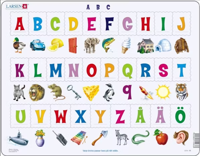 Bokstavspussel 29 bitar,  Larsen