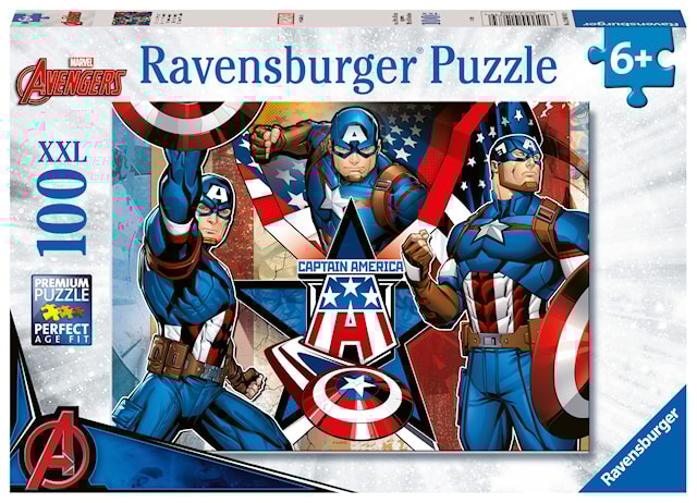 Tuotekuva 1 - Palapelit Marvel Captain America 100 palaa, Ravensburger