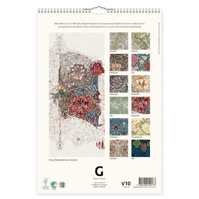 Produktbild 3 för Familjekalender William Morris 2026