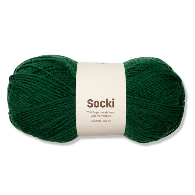 Socki Garn Ensfarget Ullmix 100 g Zucchini Green A744 Adlibris