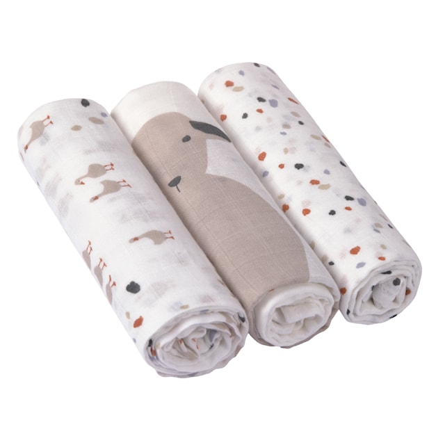 Produktbild 1 för Babyfilt 80x80 cm Tiny Farmer Speckles Lässig 3-Pack