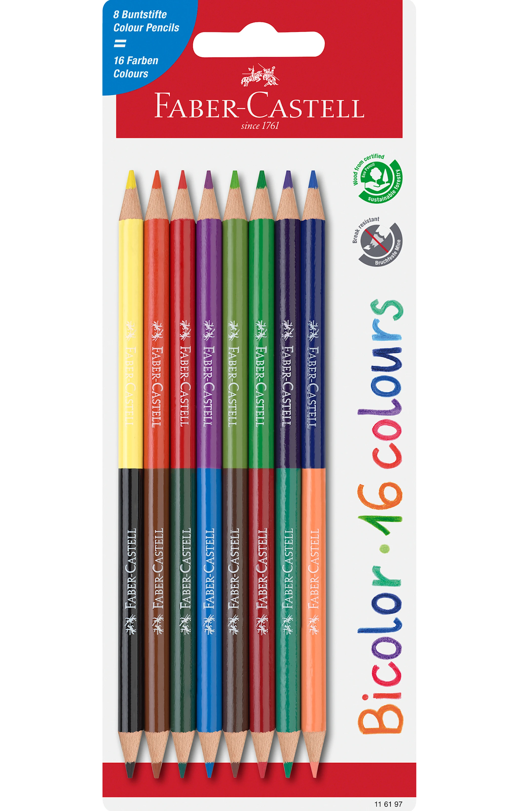 Tuotekuva ille Värikynä Bicolor 16 väriä 8 kynällä Faber Castell