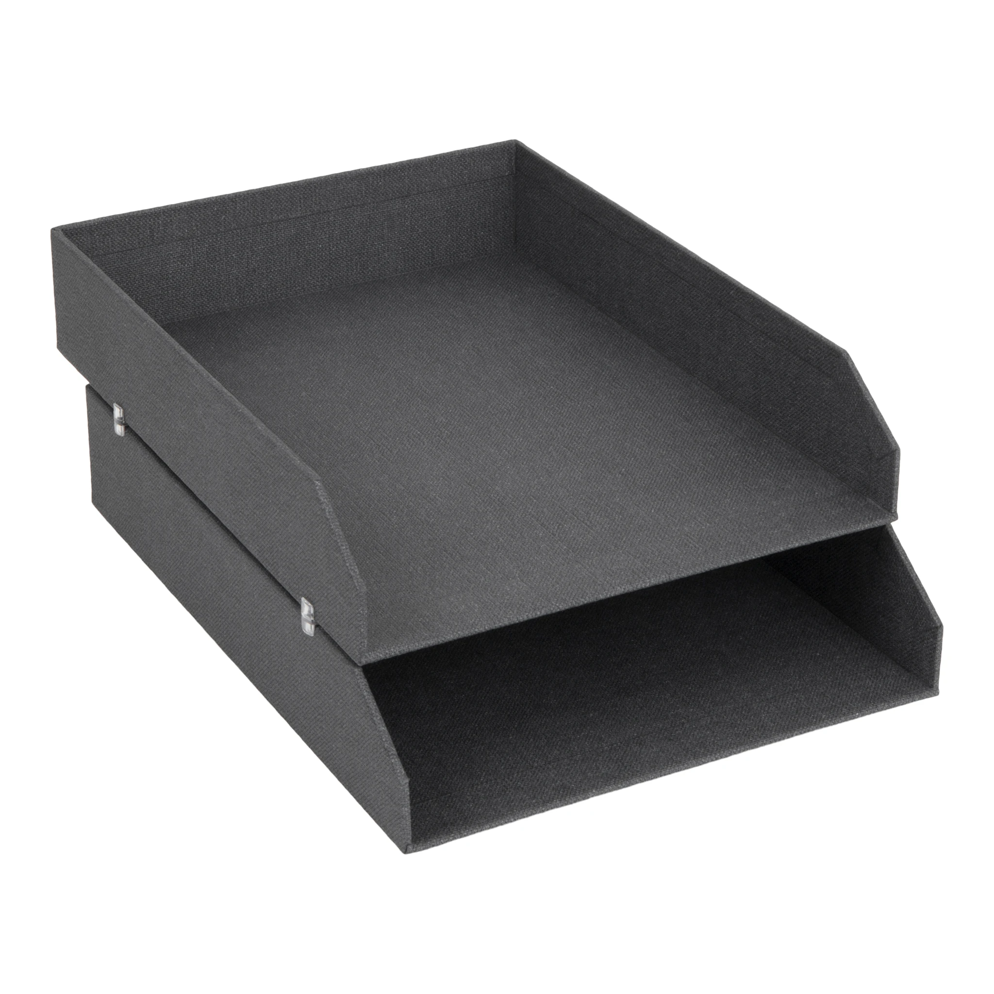 Produktbilde for Brevkurv Stablebar Black 2-pakning Bigso Box of Sweden
