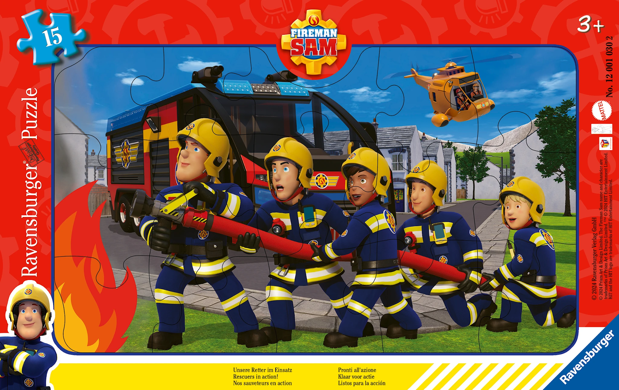 Produktbilde for Puslespill Fireman Sam Rescuers In Action 15 brikker, Ravensburger