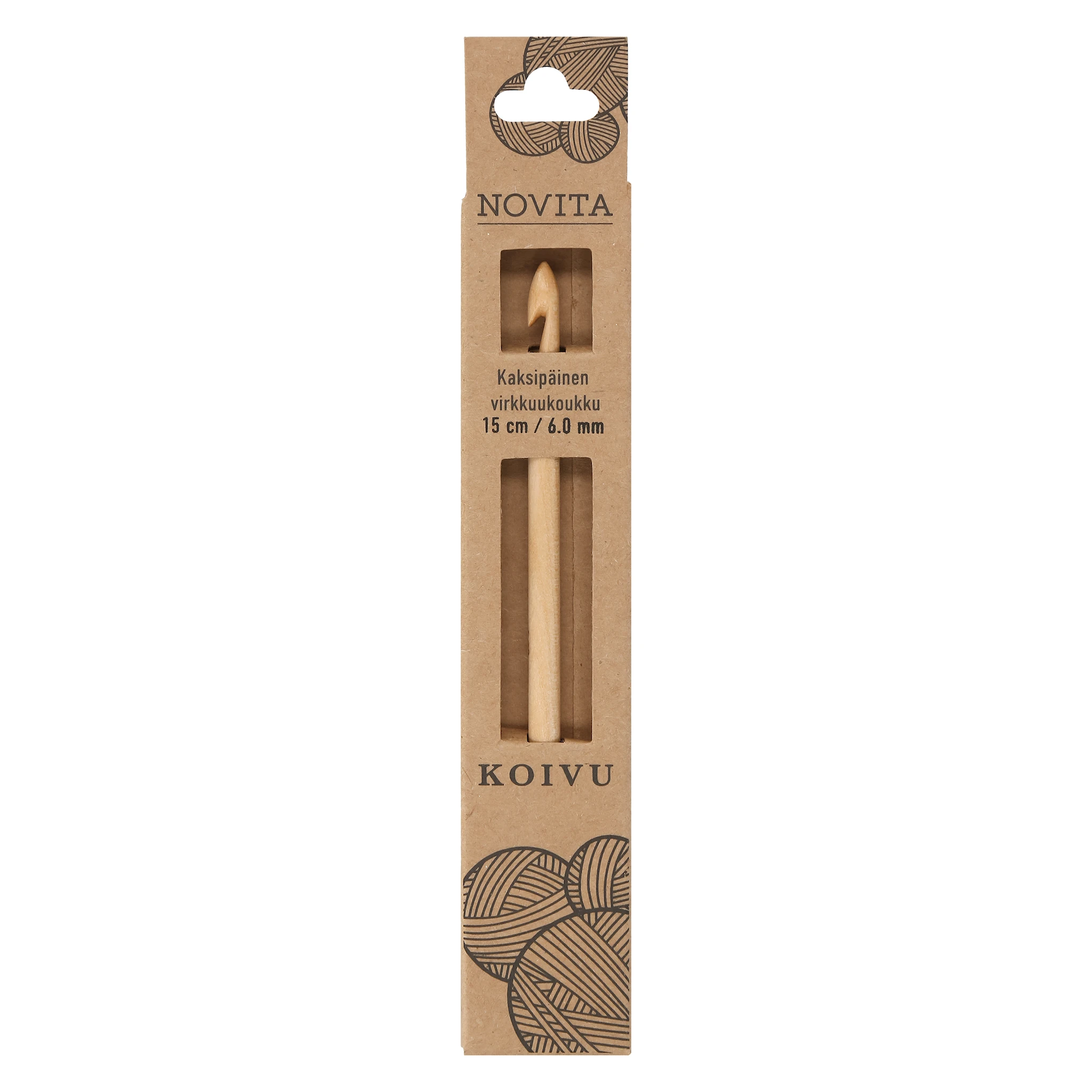 Produktbilde for Tunisisk  Heklenål i bjørk 15 cm Novita