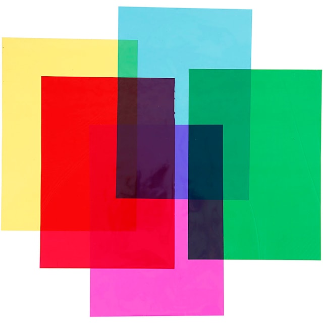 Tuotekuva 1 - Sellofaani, arkki 210x297 mm, värilajitelma, 5x20 ark, 100 ark/ 1 pkt