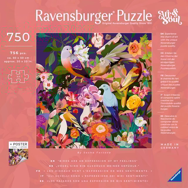 Produktbilde 3 for Puslespill Art&Soul - Bird Watching 750 brikker, Ravensburger