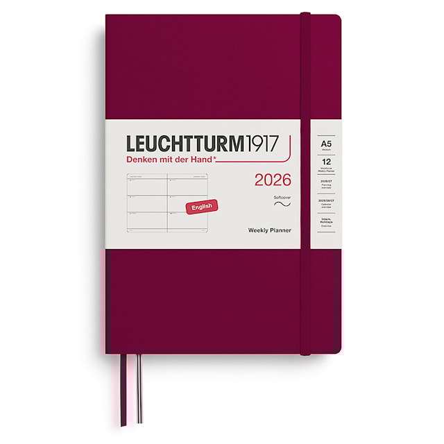 Weekly Planner 2026 A5 Soft Port Red Leuchtturm1917