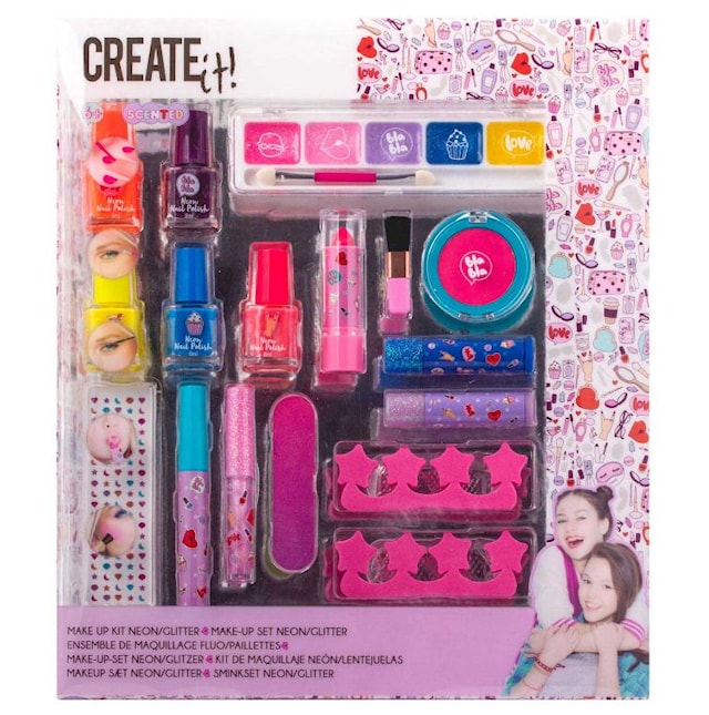 Produktbilde 1 for Create it! Sminke sett Neon/Glitter 17 Deler